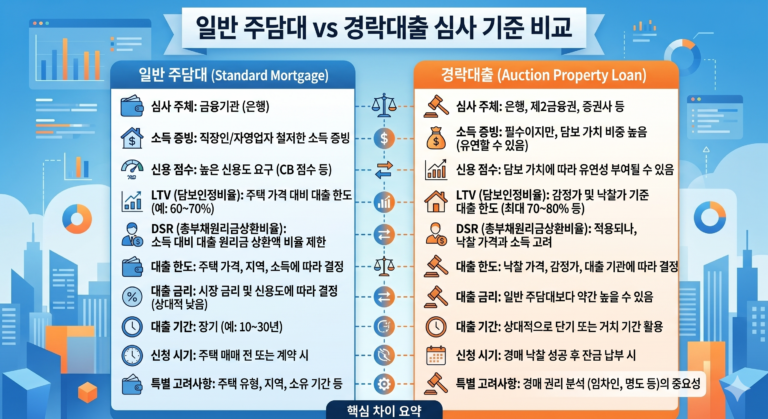 경락대출 한도, 일반 주담대보다 높을까? 입찰 전 은행 상담이 필수인 이유