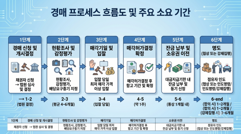낙찰 후 1개월 vs 6개월, 부동산 경매 절차별 소요 시간과 자금 계획법