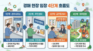 경매 임장 4단계 순서 관리사무소 주민센터 공인중개사