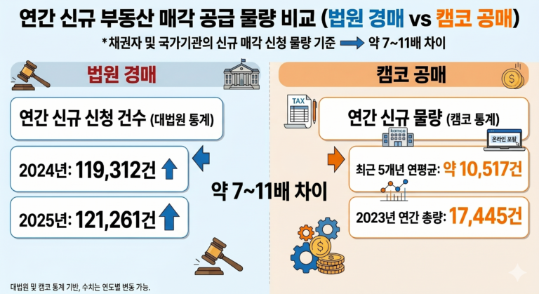 물건 수 10배 차이? 초보자가 경매 공매 차이 알고 법원 경매로 시작해야 하는 이유