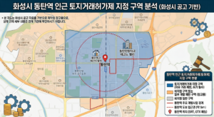 화성시 동탄 토지거래허가구역 지정 현황 지도