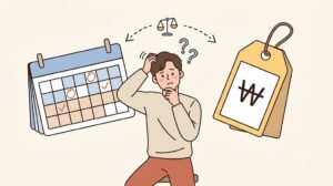 한 번 유찰된 아파트에 지금 입찰할지 고민하는 모습
